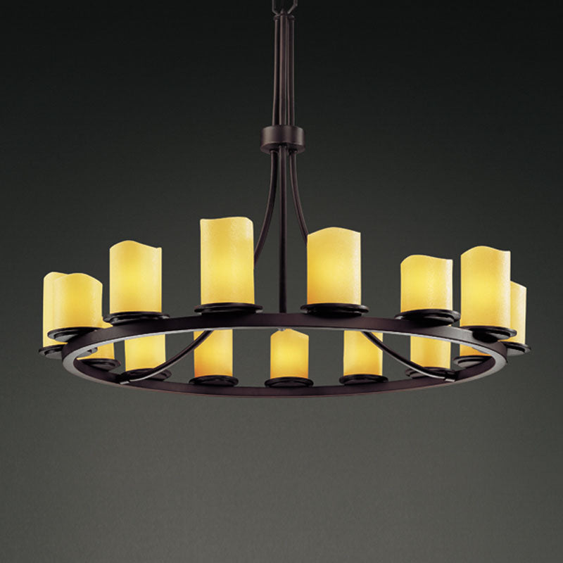 Justice Designs CandleAria CNDL-8715-14-AMBR-DBRZ Chandelier Light - Dark Bronze