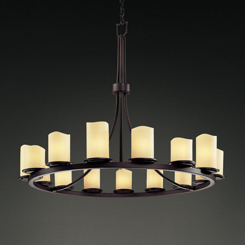 Justice Designs CandleAria CNDL-8715-14-CREM-DBRZ Chandelier Light - Dark Bronze