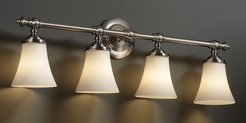 Justice Designs Fusion FSN-8524-20-OPAL-NCKL Bath Vanity Light 32 in. wide - Brushed Nickel