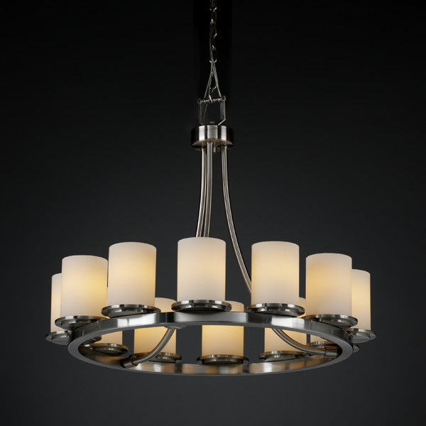 Justice Designs Fusion FSN-8768-10-OPAL-NCKL Chandelier Light - Brushed Nickel