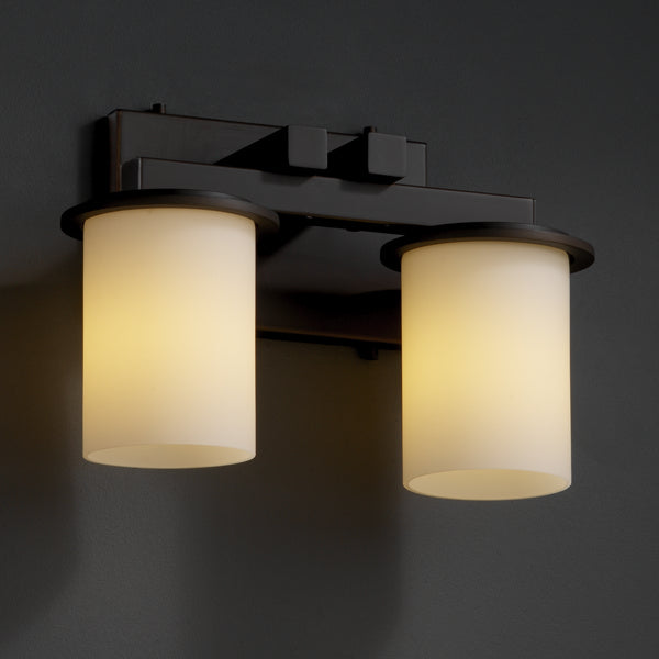 Justice Designs Fusion FSN-8772-10-OPAL-DBRZ Bath Vanity Light 13 in. wide - Dark Bronze