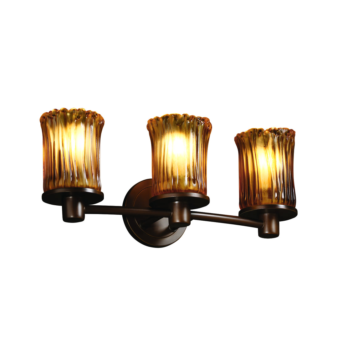 Justice Designs Veneto Luce GLA-8513-16-AMBR-DBRZ Bath Vanity Light 20 in. wide - Dark Bronze