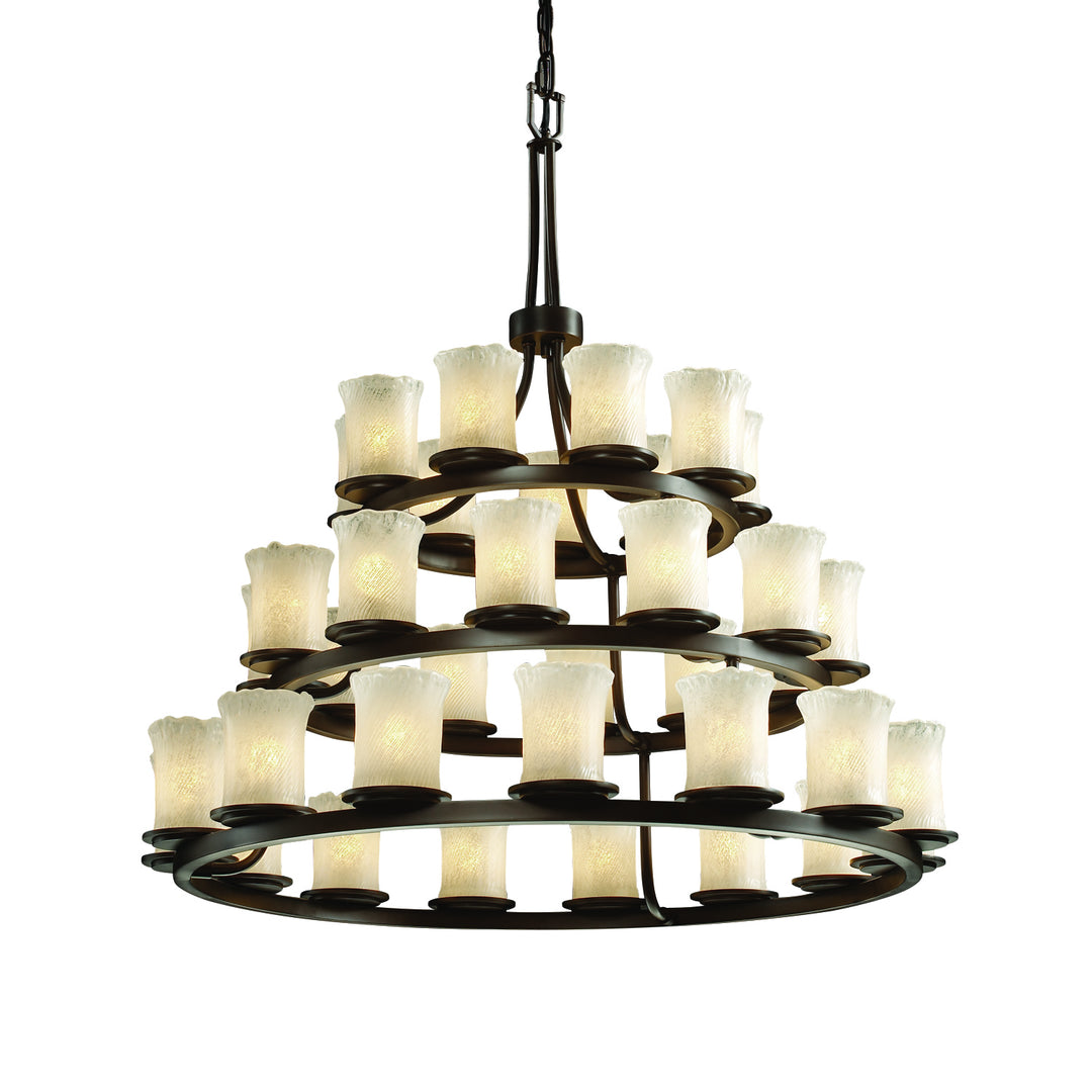 Justice Designs Veneto Luce GLA-8712-16-WHTW-DBRZ Chandelier Light - Dark Bronze