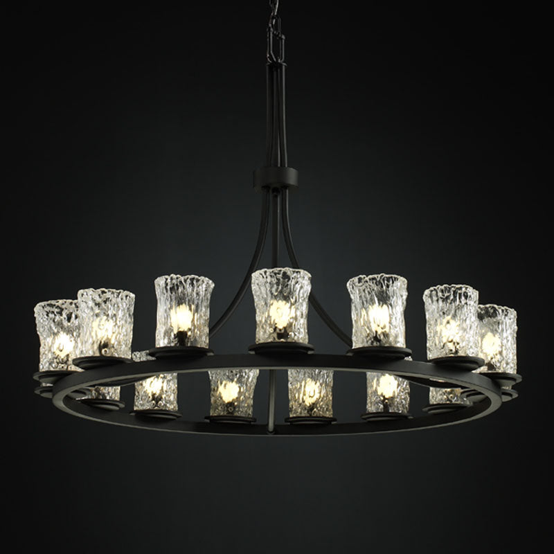 Justice Designs Veneto Luce GLA-8715-16-CLRT-MBLK Chandelier Light - Matte Black