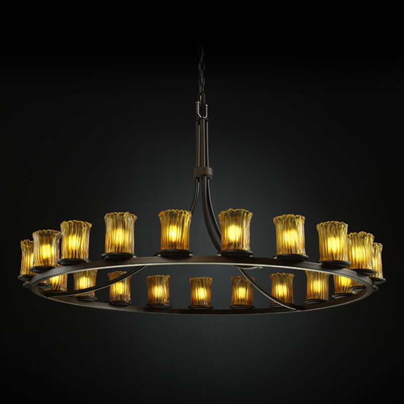 Justice Designs Veneto Luce GLA-8716-16-AMBR-DBRZ Chandelier Light - Dark Bronze