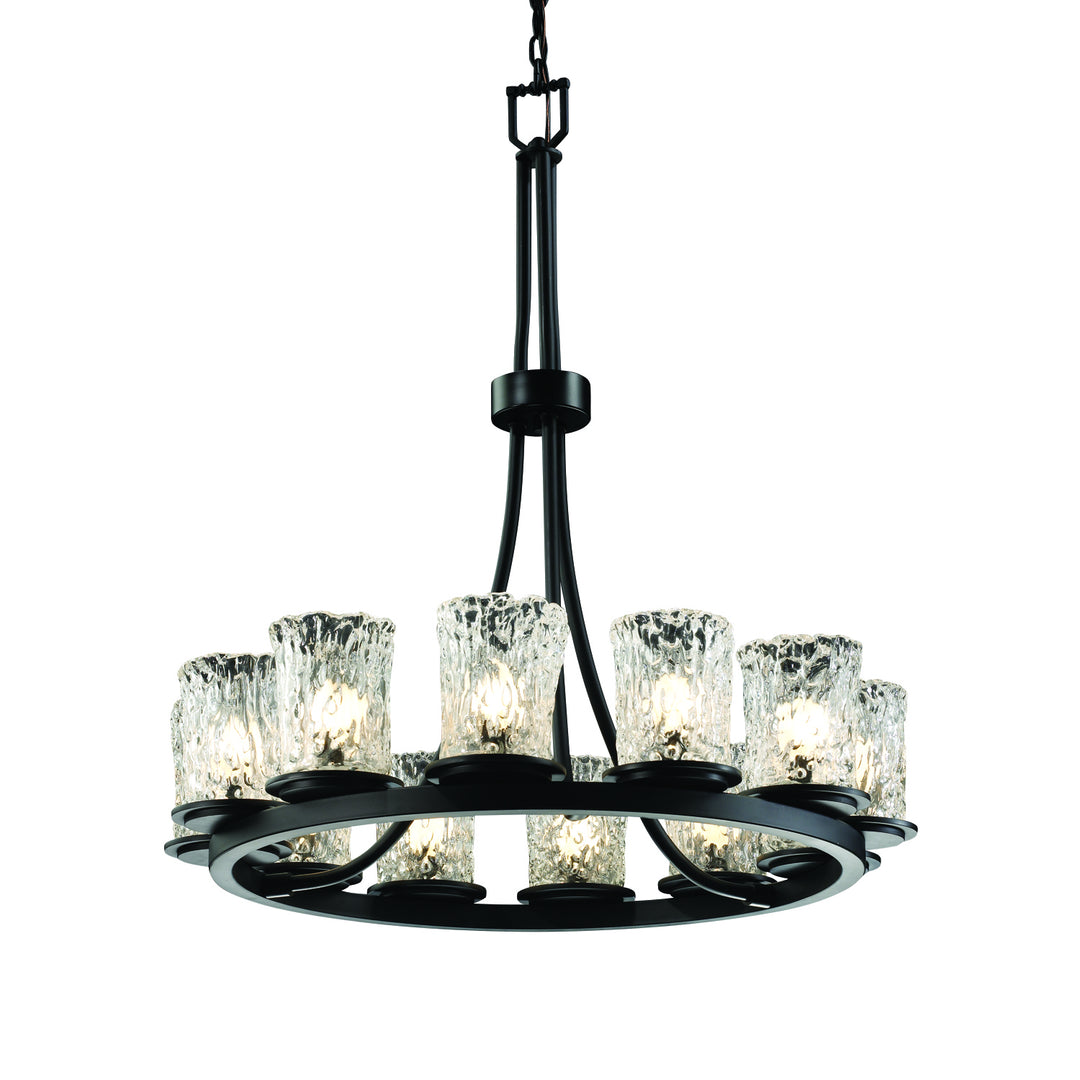 Justice Designs Veneto Luce GLA-8763-16-CLRT-MBLK Chandelier Light - Matte Black