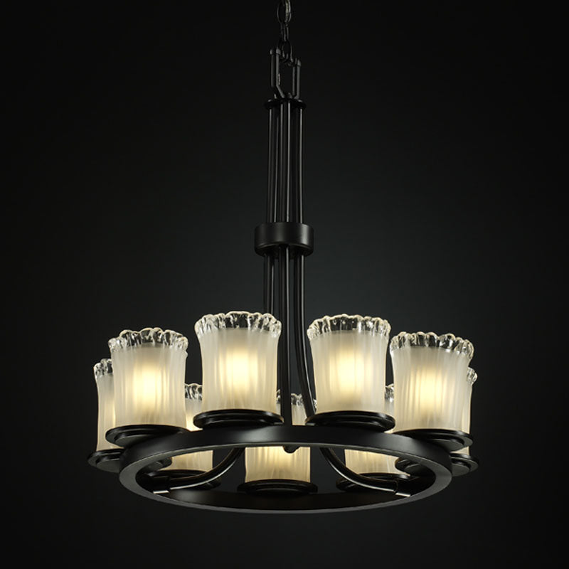 Justice Designs Veneto Luce GLA-8766-16-WTFR-MBLK Chandelier Light - Matte Black