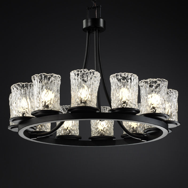 Justice Designs Veneto Luce GLA-8768-16-CLRT-MBLK Chandelier Light - Matte Black