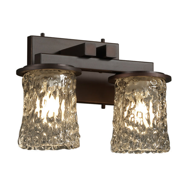 Justice Designs Veneto Luce GLA-8772-16-CLRT-DBRZ Bath Vanity Light 13 in. wide - Dark Bronze