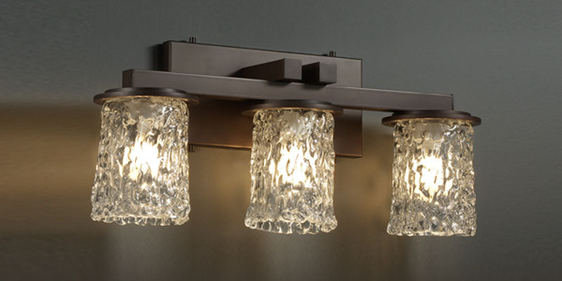Justice Designs Veneto Luce GLA-8773-16-CLRT-DBRZ Bath Vanity Light 21 in. wide - Dark Bronze