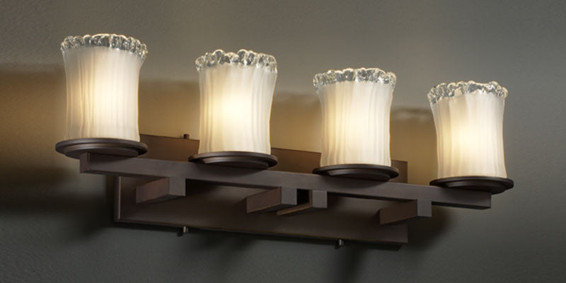 Justice Designs Veneto Luce GLA-8774-16-WTFR-DBRZ Bath Vanity Light 29 in. wide - Dark Bronze