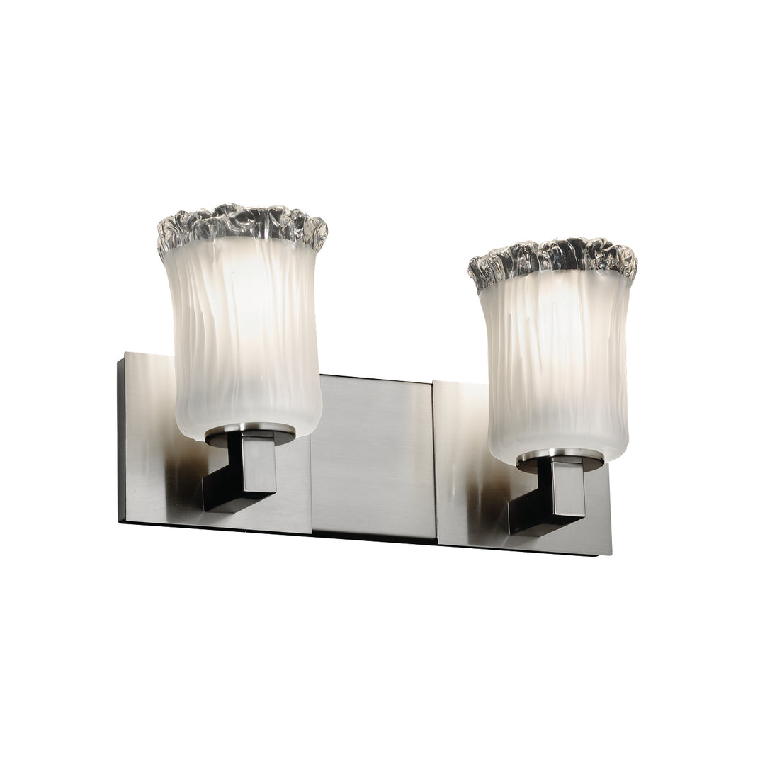 Justice Designs Veneto Luce GLA-8922-16-WTFR-NCKL Bath Vanity Light 15 in. wide - Brushed Nickel