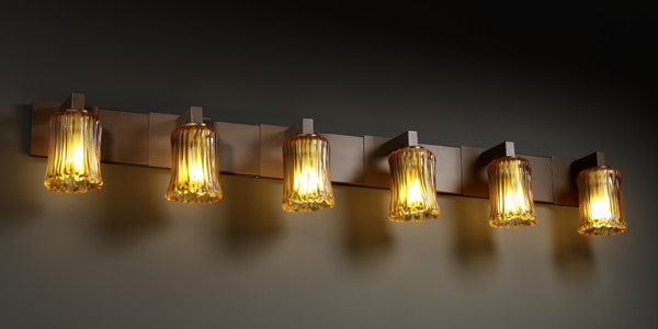 Justice Designs Veneto Luce GLA-8926-16-AMBR-DBRZ Bath Vanity Light 56 in. wide - Dark Bronze