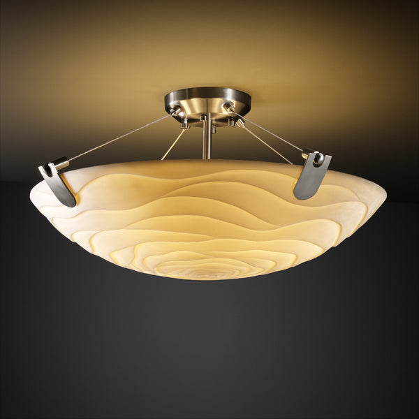 Justice Designs Porcelina PNA-9611-35-WAVE-NCKL Ceiling Light - Brushed Nickel