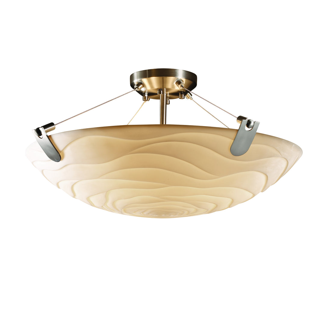 Justice Designs Porcelina PNA-9612-35-WAVE-NCKL Ceiling Light - Brushed Nickel
