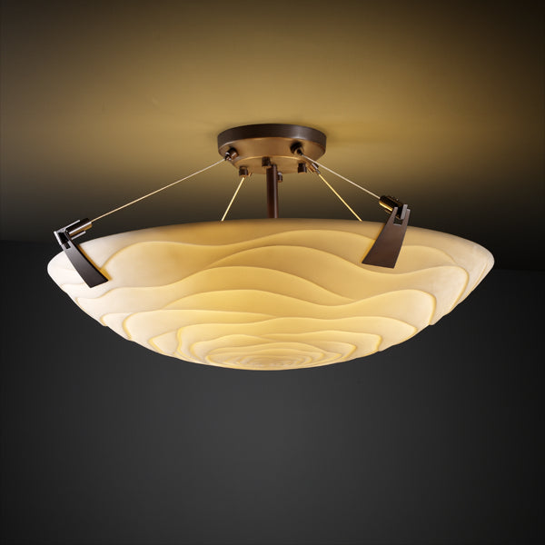 Justice Designs Porcelina PNA-9631-35-WAVE-DBRZ Ceiling Light - Dark Bronze