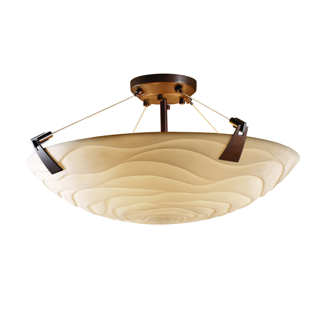 Justice Designs Porcelina PNA-9632-35-WAVE-DBRZ Ceiling Light - Dark Bronze