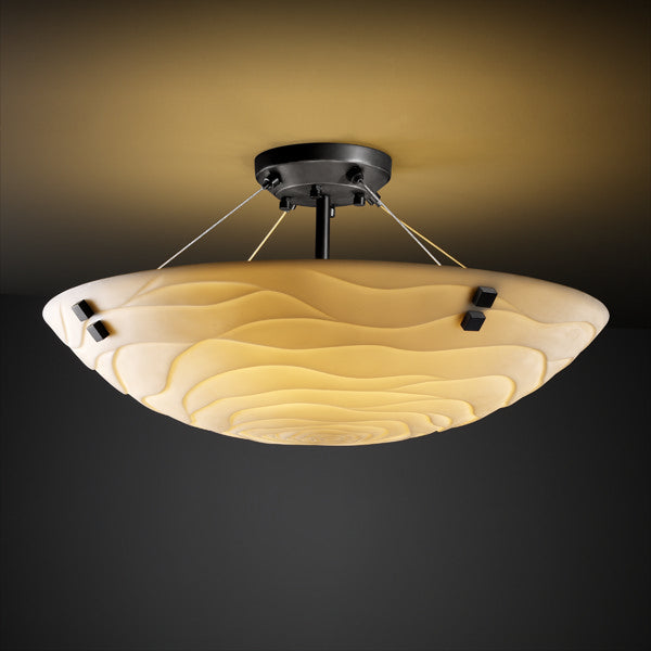 Justice Designs Porcelina PNA-9651-35-WAVE-MBLK-F2 Ceiling Light - Matte Black