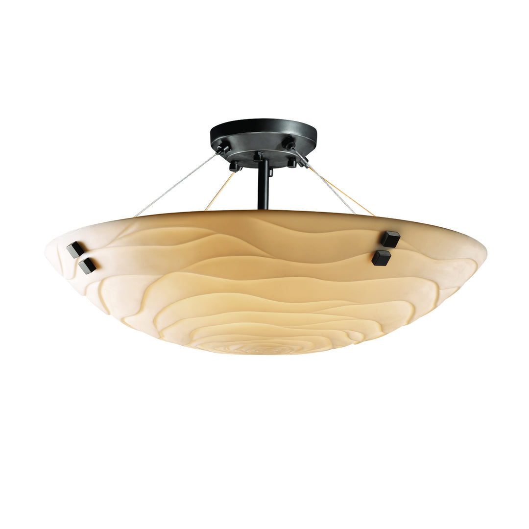 Justice Designs Porcelina PNA-9652-35-WAVE-MBLK-F2 Ceiling Light - Matte Black