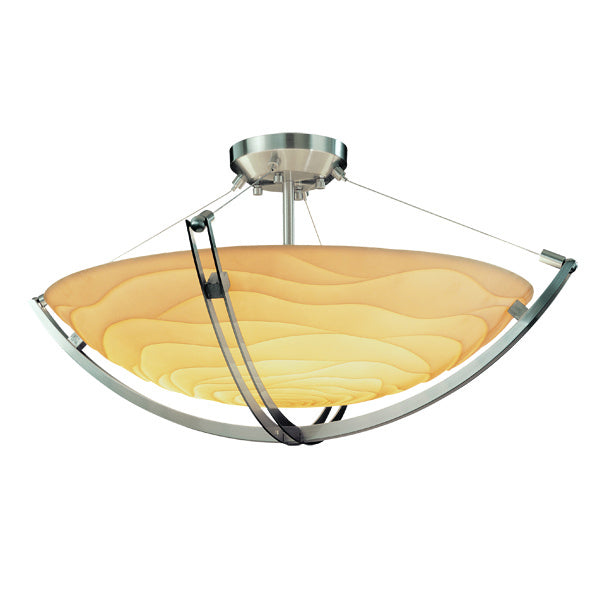 Justice Designs Porcelina PNA-9711-35-WAVE-NCKL Ceiling Light - Brushed Nickel