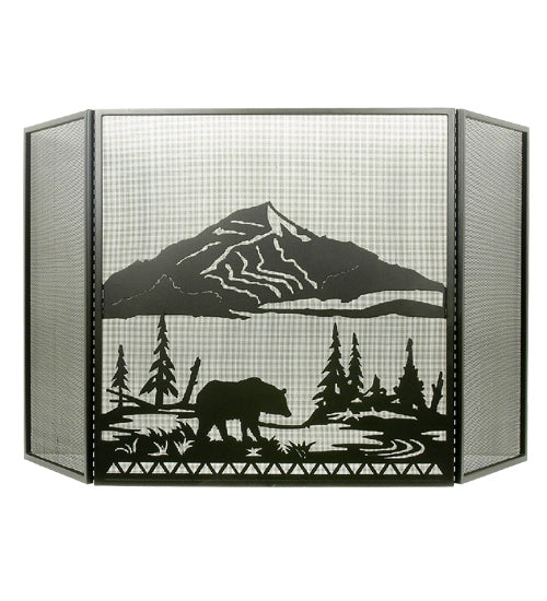 Meyda Tiffany Lighting 31617 Bear Creek Fireplace Screen Home Decor Black