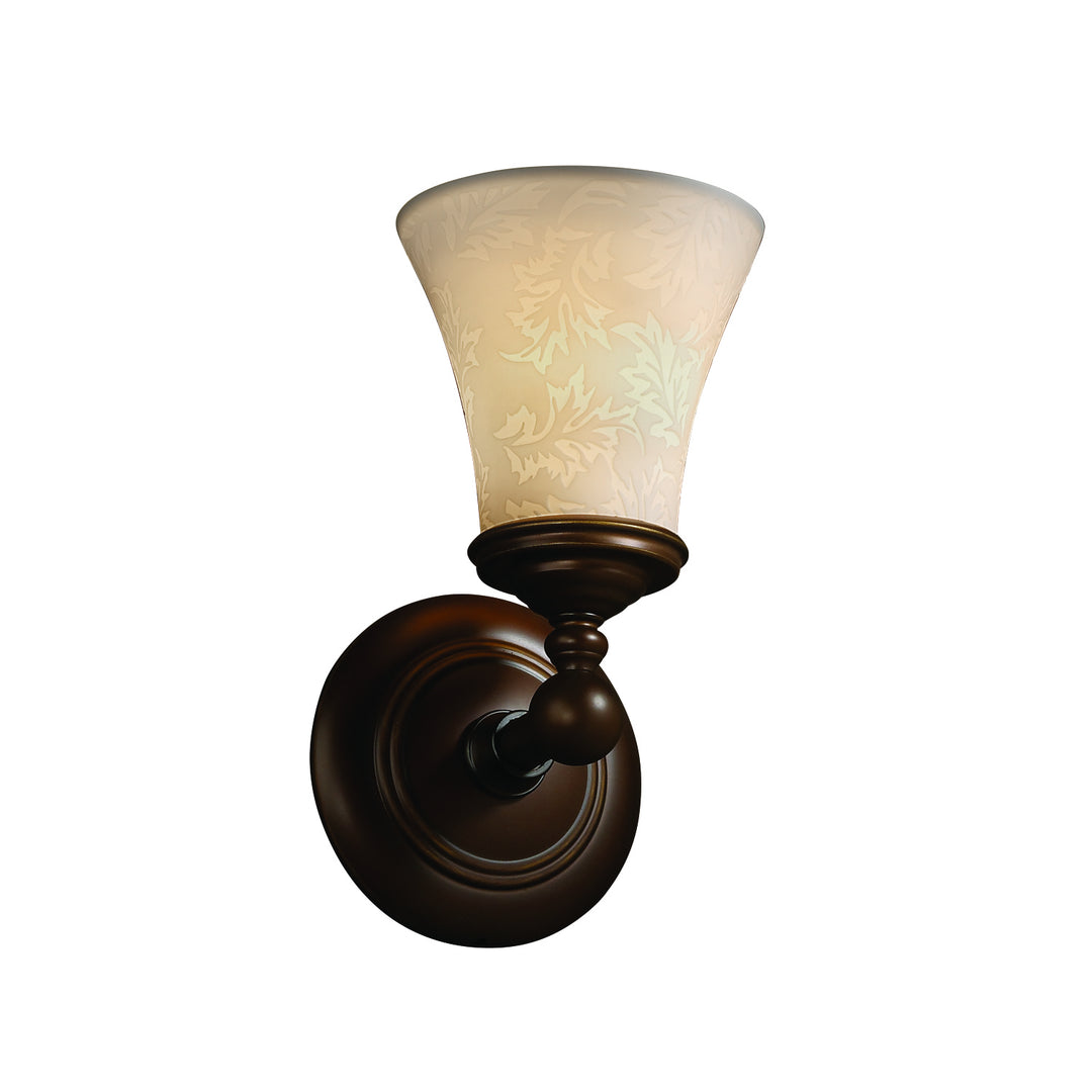 Justice Designs Limoges POR-8521-20-LEAF-DBRZ Wall Light - Dark Bronze