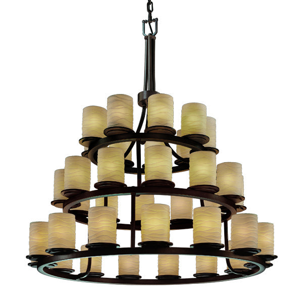 Justice Designs Limoges POR-8712-10-WAVE-DBRZ Chandelier Light - Dark Bronze