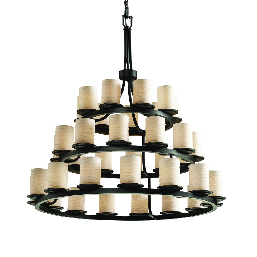 Justice Designs Limoges POR-8712-10-WAVE-MBLK Chandelier Light - Matte Black