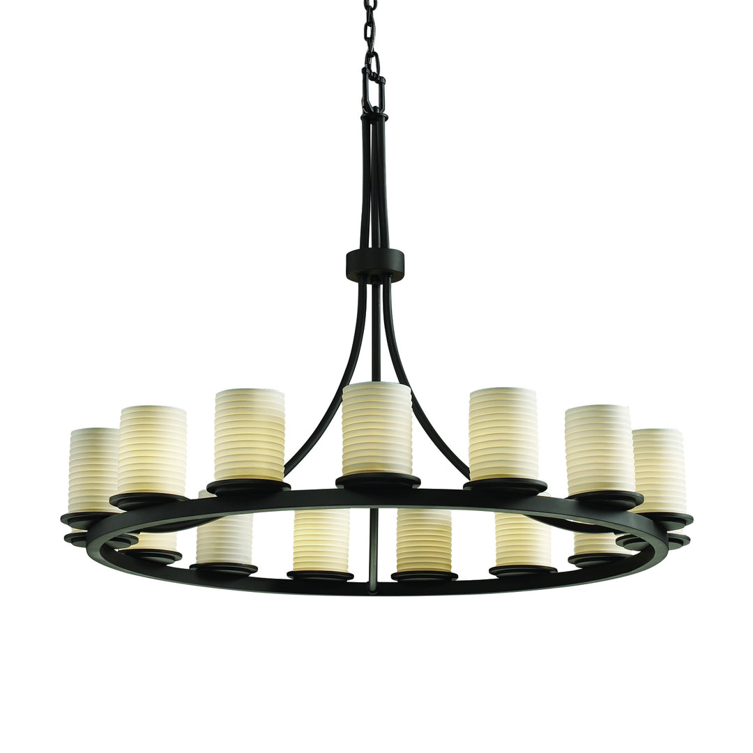 Justice Designs Limoges POR-8715-10-SAWT-MBLK Chandelier Light - Matte Black