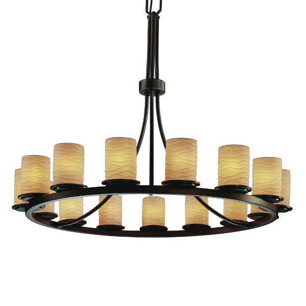 Justice Designs Limoges POR-8715-10-WAVE-DBRZ Chandelier Light - Dark Bronze