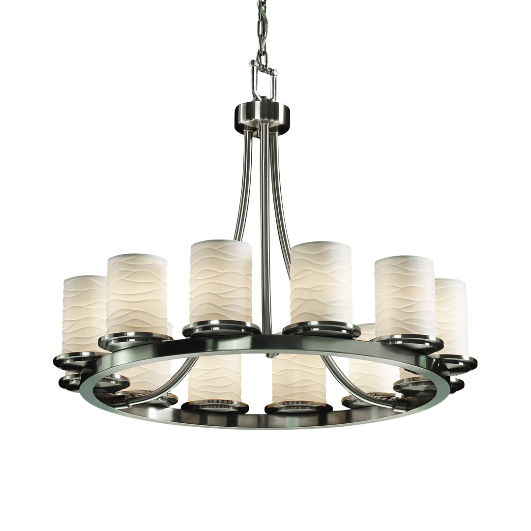 Justice Designs Limoges POR-8768-10-WAVE-NCKL Chandelier Light - Brushed Nickel