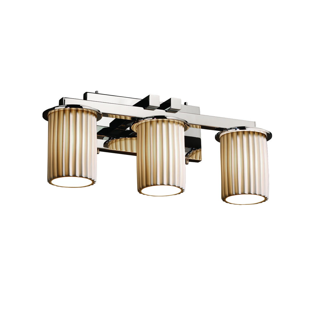 Justice Designs Limoges POR-8773-10-PLET-CROM Bath Vanity Light 21 in. wide - Polished Chrome