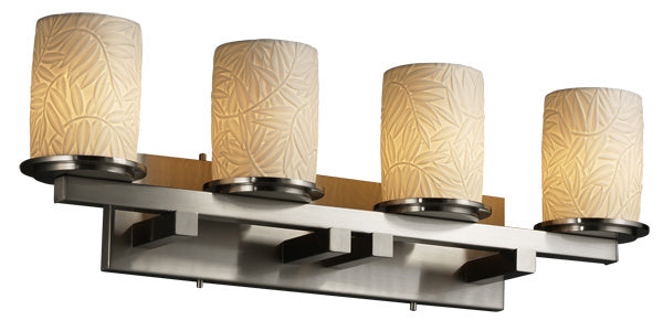 Justice Designs Limoges POR-8774-10-BMBO-NCKL Bath Vanity Light 29 in. wide - Brushed Nickel