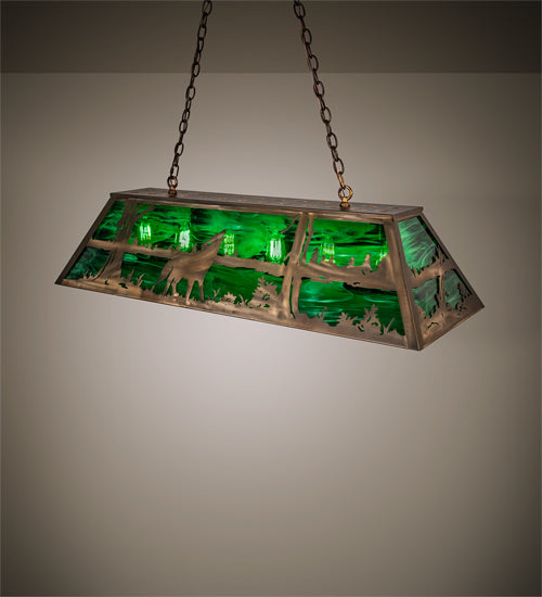 Meyda Tiffany Wolf At Lake 31634 Pendant Light - Antique Copper