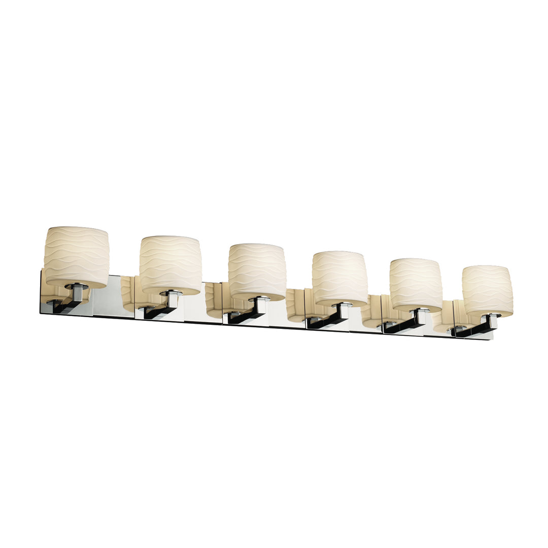 Justice Designs Limoges POR-8926-30-WAVE-CROM Bath Vanity Light 57 in. wide - Polished Chrome