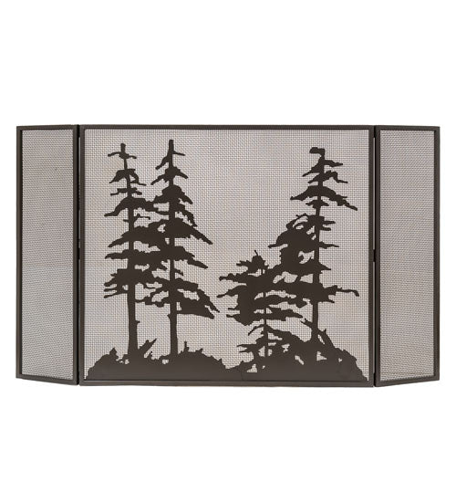 Meyda Tiffany Lighting 31676 Tall Pines Fireplace Screen Home Decor Bronze / Dark