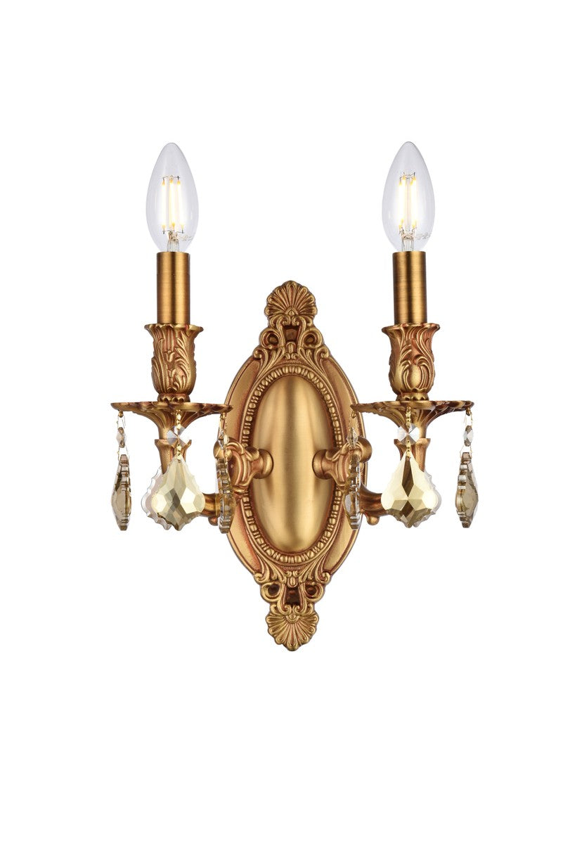 Elegant Rosalia 9202W9FG-GT/RC Wall Sconce Light - French Gold