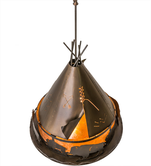 Meyda Tiffany Teepee 31931 Pendant Light - Antique Copper