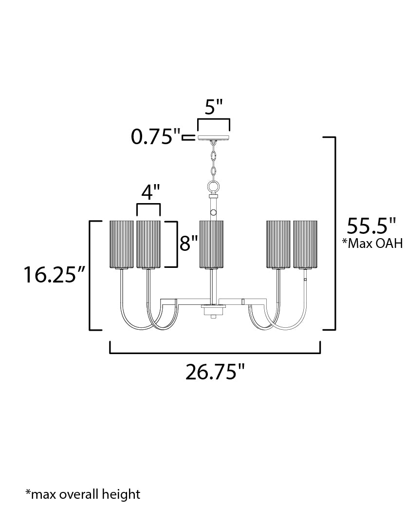 Maxim Town and Country 32005SWSBR Chandelier Light - Satin Brass