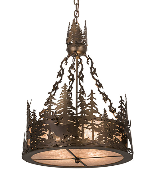 Meyda Tiffany Deer At Dusk 32127 Pendant Light - Antique Copper