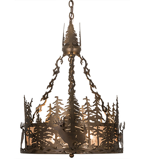 Meyda Tiffany Deer At Dusk 32127 Pendant Light - Antique Copper