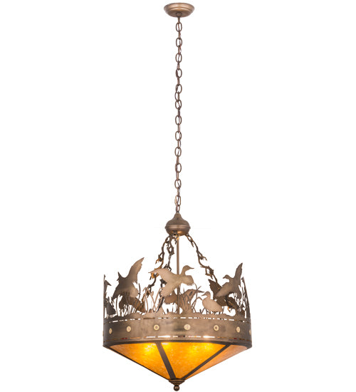 Meyda Tiffany Ducks In Flight 32133 Pendant Light - Antique Copper