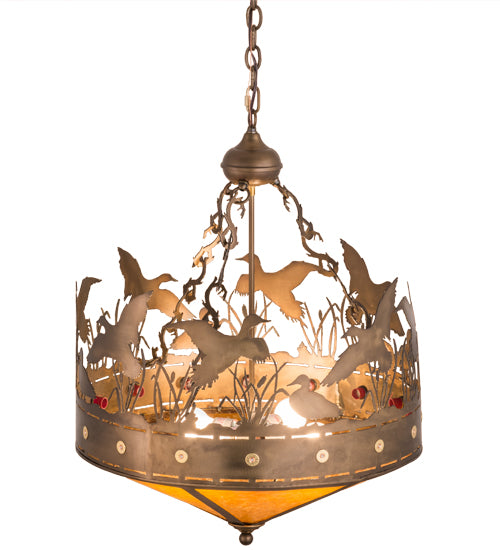 Meyda Tiffany Ducks In Flight 32133 Pendant Light - Antique Copper