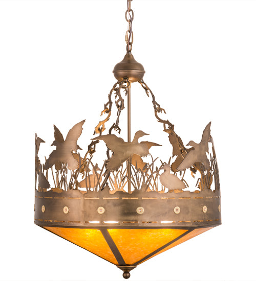 Meyda Tiffany Ducks In Flight 32133 Pendant Light - Antique Copper