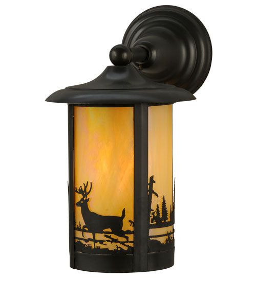 Meyda Tiffany Lighting 32203 Fulton One Light Wall Sconce Outdoor Bronze / Dark