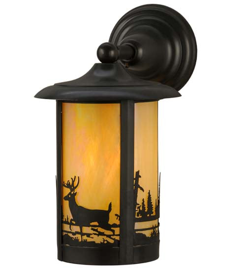 Meyda Tiffany Lighting 32203 Fulton One Light Wall Sconce Outdoor Bronze / Dark