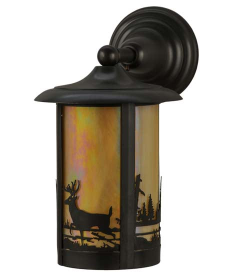 Meyda Tiffany Lighting 32203 Fulton One Light Wall Sconce Outdoor Bronze / Dark