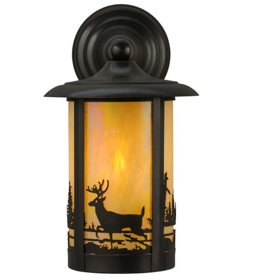 Meyda Tiffany Lighting 32203 Fulton One Light Wall Sconce Outdoor Bronze / Dark