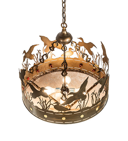 Meyda Tiffany Ducks In Flight 32314 Pendant Light - Antique Copper