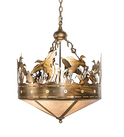 Meyda Tiffany Ducks In Flight 32314 Pendant Light - Antique Copper